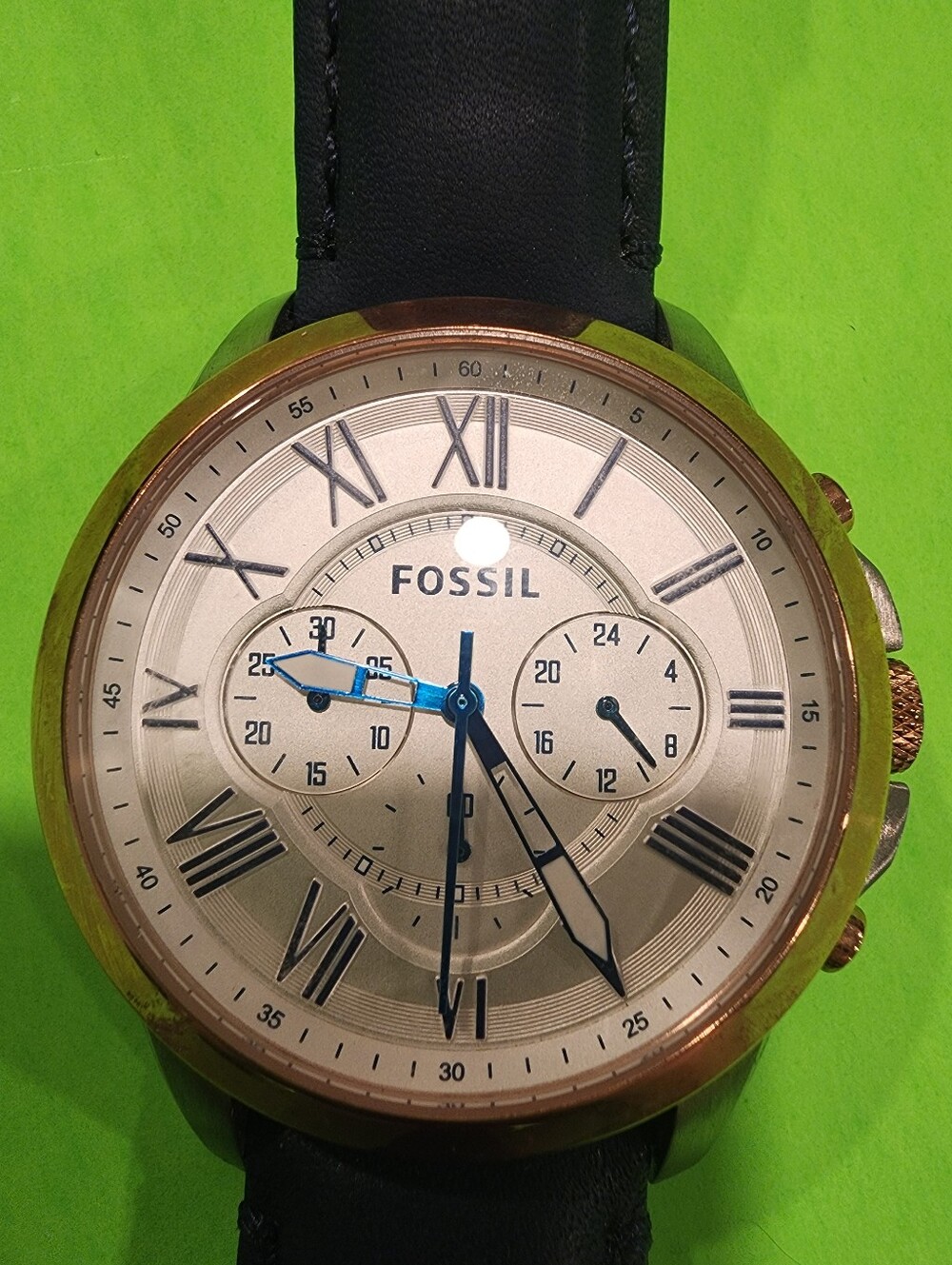 Fossil Watch Large Face Blue Band